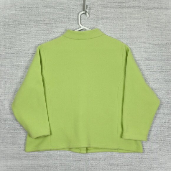 LL Bean 90s Fleece Polartec Thermal Oversized Mock Neck Lime Green Jacket Sz 2XL - Picture 4 of 16